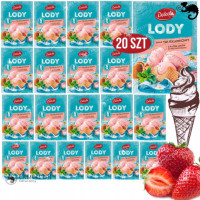Delecta LODY TRUSKAWKOWE w proszku TRUSKAWKA 20szt