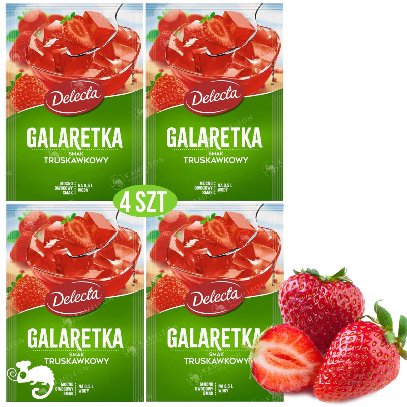 Delecta GALARETKA TRUSKAWKOWA smak truskawkowy4szt