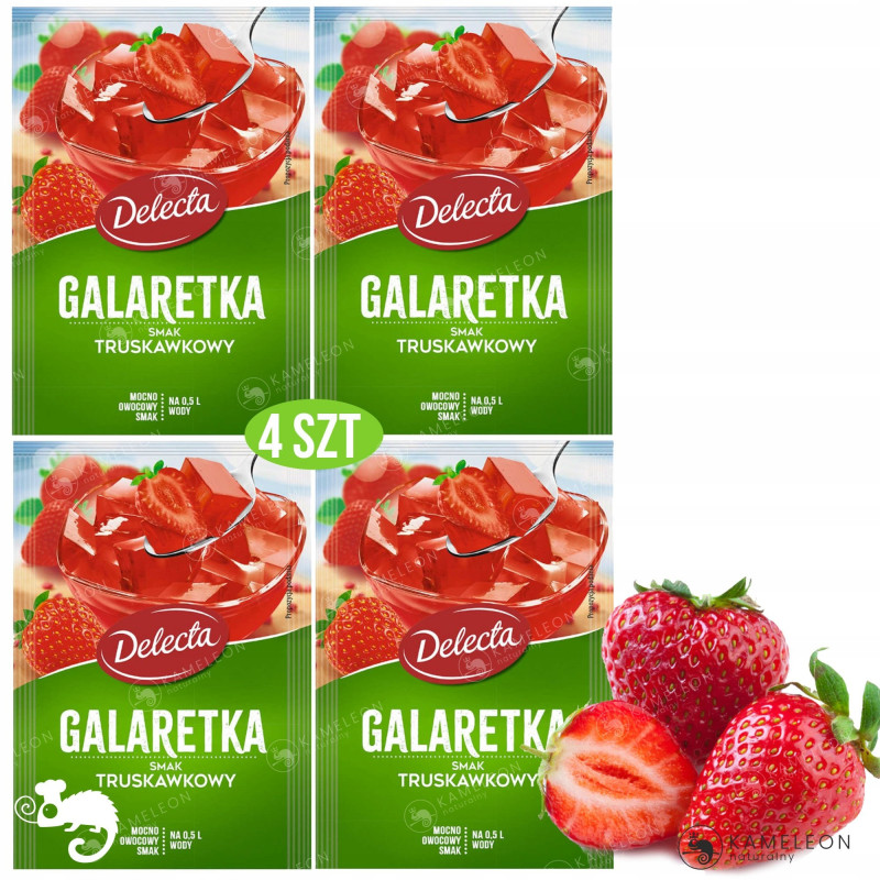 Delecta GALARETKA TRUSKAWKOWA smak truskawkowy4szt