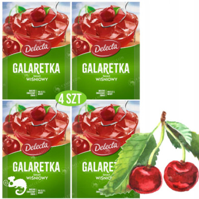 Delecta GALARETKA WIŚNIOWA smak wiśniowy 4 x 75g