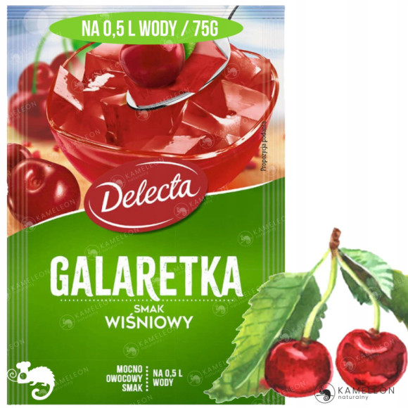 Delecta GALARETKA WIŚNIOWA smak wiśniowy 4 x 75g