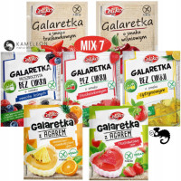 GALARETKA klasyczna Z AGAREM I BEZ CUKRU mix SMAKÓW 7szt BEZ GLUTENU Celiko