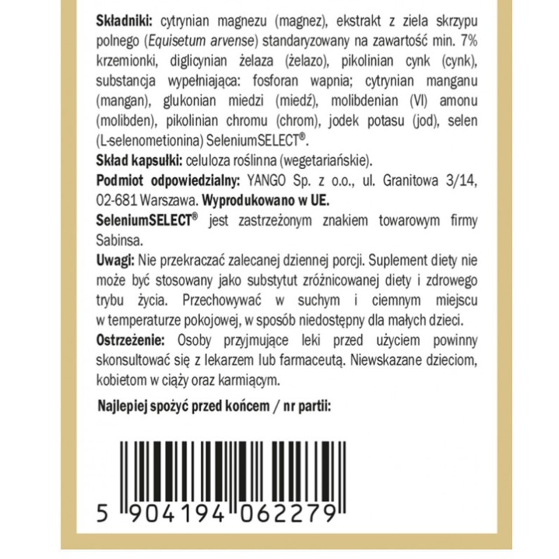 Yango KOMPLEKS MINERAŁÓW magnez cynk żelazo miedź mangan