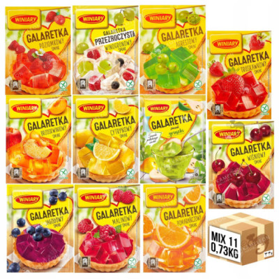 GALARETKA OWOCOWA ZESTAW MIX 11 SMAKÓW I KOLORÓW! 0,7KG bez glutenu WINIARY