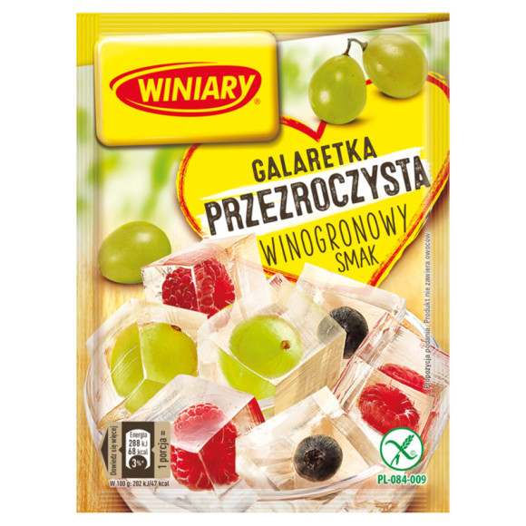 GALARETKA PRZEZROCZYSTA smak WINOGRONOWY WINOGRONO bez glutenu 71g WINIARY GALARETKA PRZEZROCZYSTA smak WINOGRONOWY WINOGRONO bez glutenu 71g WINIARY
