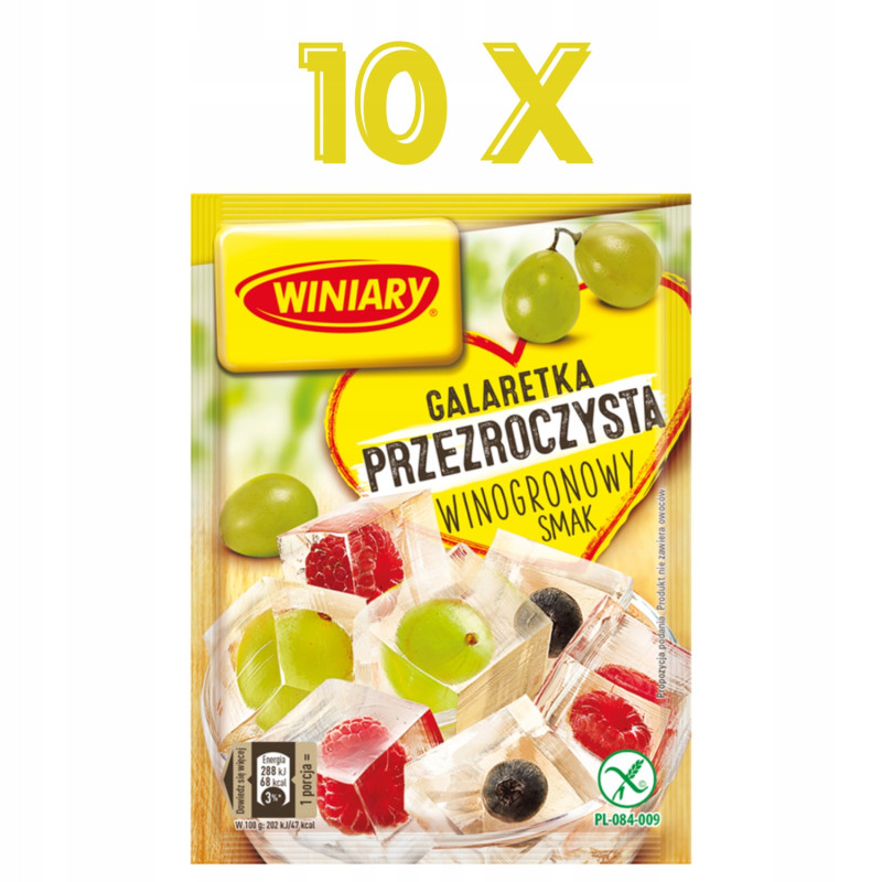 GALARETKA PRZEZROCZYSTA smak WINOGRONOWY WINOGRONO bez glutenu 71g WINIARY
