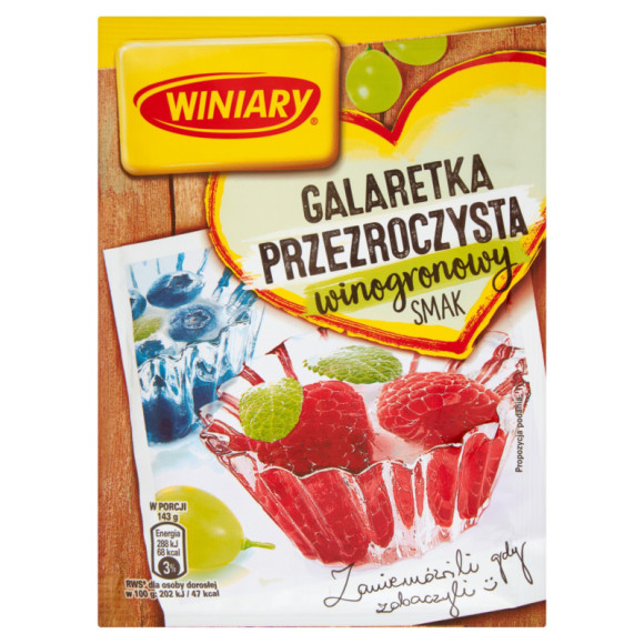GALARETKA PRZEZROCZYSTA smak WINOGRONOWY WINOGRONO bez glutenu 71g WINIARY GALARETKA PRZEZROCZYSTA smak WINOGRONOWY WINOGRONO bez glutenu 71g WINIARY