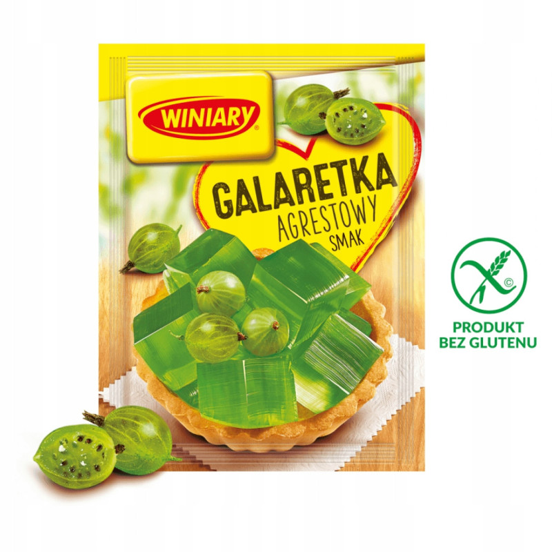 GALARETKA smak AGRESTOWY AGRESTOWA AGREST ZIELONA bez glutenu 71g WINIARY