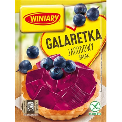 GALARETKA smak JAGODY JAGODOWA FIOLETOWA bez glutenu 47g WINIARY