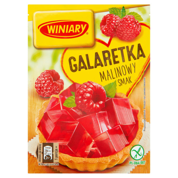 GALARETKA smak MALINOWY MALINOWA MALINA Czerwona bez glutenu 71g WINIARY GALARETKA smak MALINOWY MALINOWA MALINA Czerwona bez glutenu 71g WINIARY