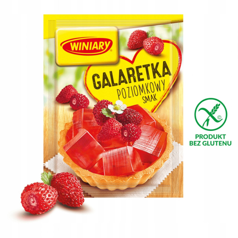 GALARETKA smak POZIOMKOWY POZIOMKI CZERWONA bez glutenu 71g WINIARY