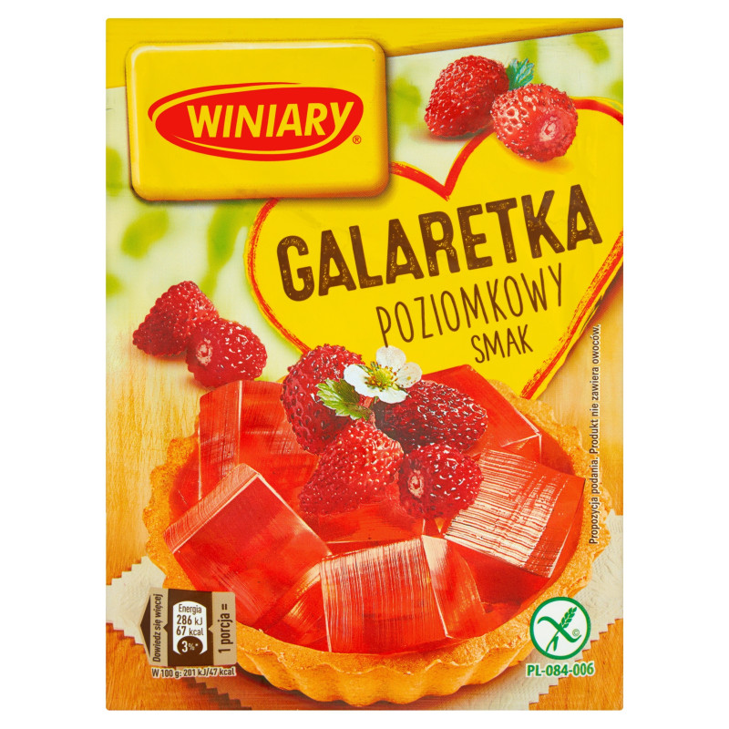 GALARETKA smak POZIOMKOWY POZIOMKI CZERWONA bez glutenu 71g WINIARY