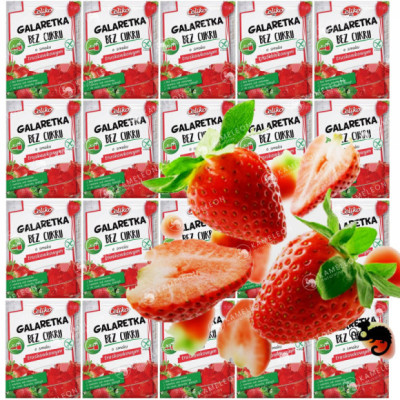 GALARETKA TRUSKAWKOWA TRUSKAWKA 14g BEZ CUKRU GLUTENU Celiko X 20 SZT