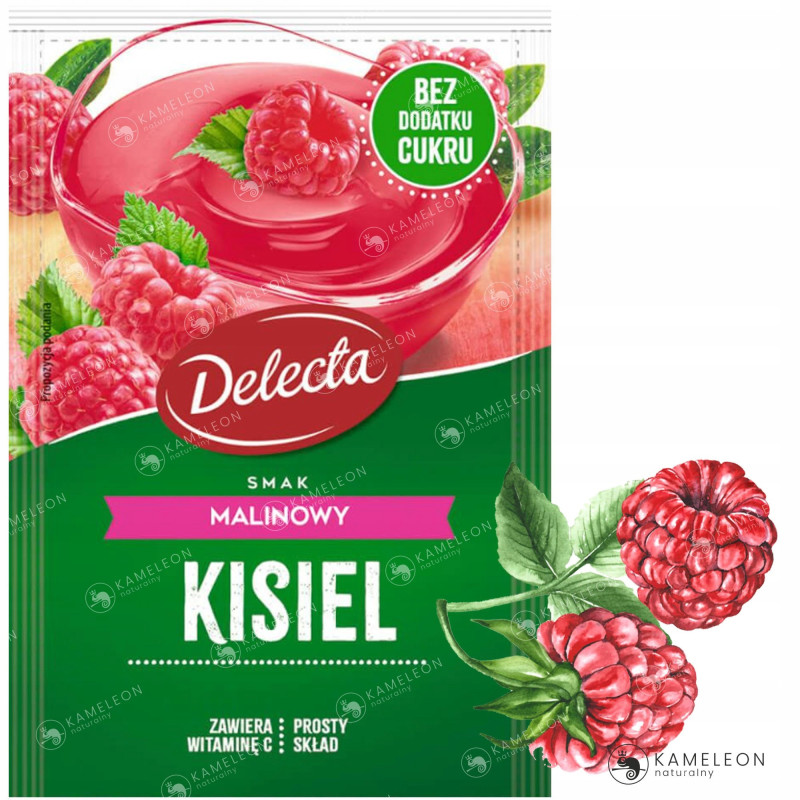 Delecta KISIEL MALINOWY bez dodatku cukru 38G 6szt