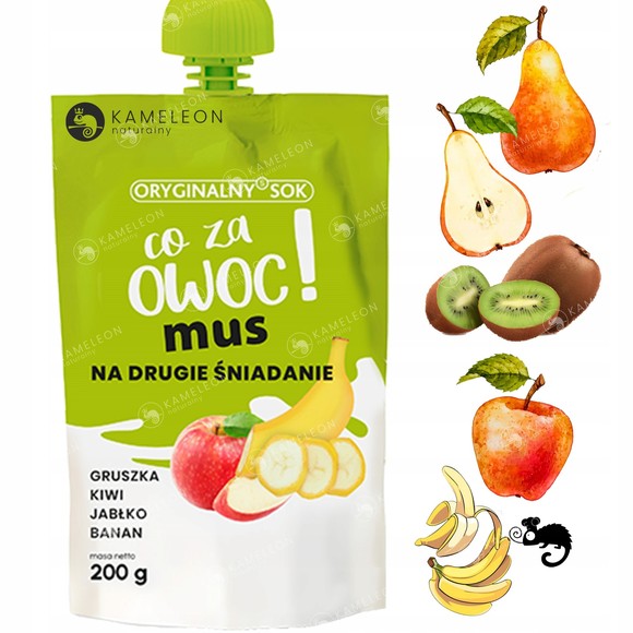 CO ZA OWOC MUS DRUGIE ŚNIADANIE Gruszka Kiwi Jabłko Banan