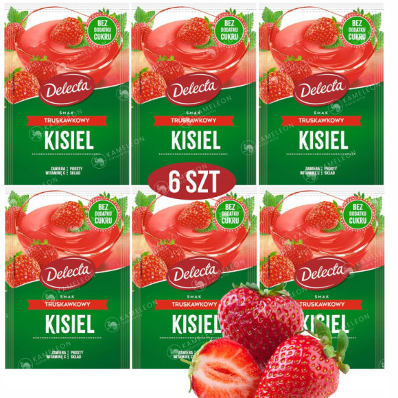 Delecta KISIEL TRUSKAWKOWY bez dodatku cukru 38Gx6