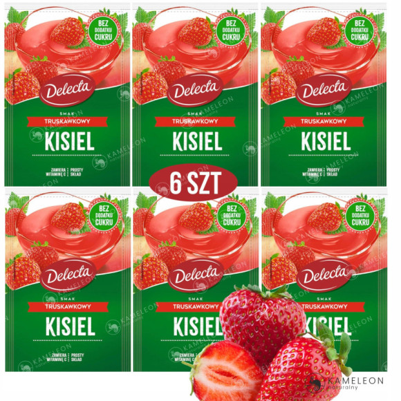 Delecta KISIEL TRUSKAWKOWY bez dodatku cukru 38Gx6