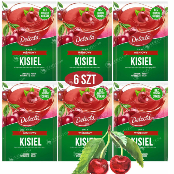 Delecta KISIEL WIŚNIOWY bez dodatku cukru 38G x6