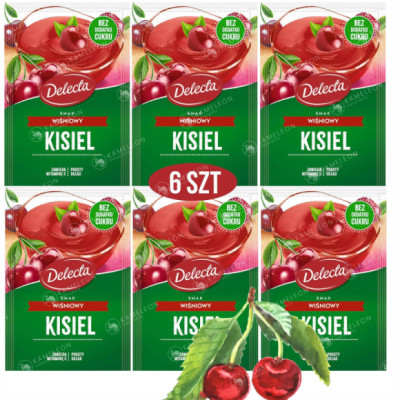 Delecta KISIEL WIŚNIOWY bez dodatku cukru 38G x6