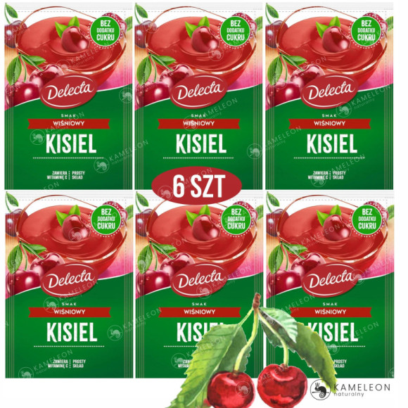 Delecta KISIEL WIŚNIOWY bez dodatku cukru 38G x6