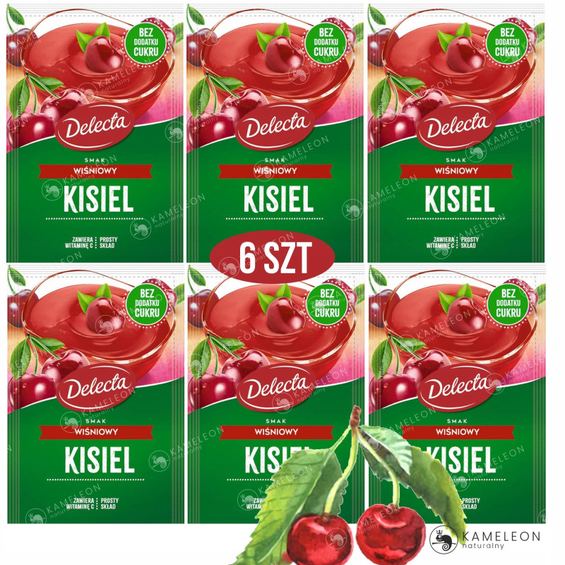 Delecta KISIEL WIŚNIOWY bez dodatku cukru 38G x6