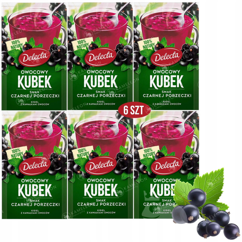 Delecta OWOCOWY KUBEK KISIEL czarna porzeczka 6szt