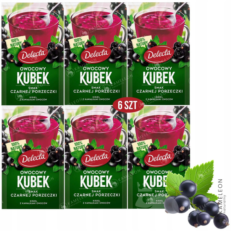 Delecta OWOCOWY KUBEK KISIEL czarna porzeczka 6szt