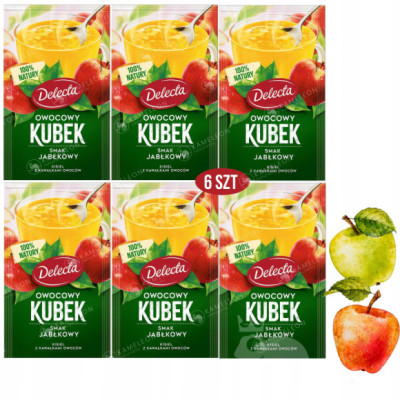Delecta OWOCOWY KUBEK KISIEL INSTANT jabłkowy 6szt