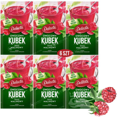 Delecta OWOCOWY KUBEK KISIEL INSTANT malinowy 6szt