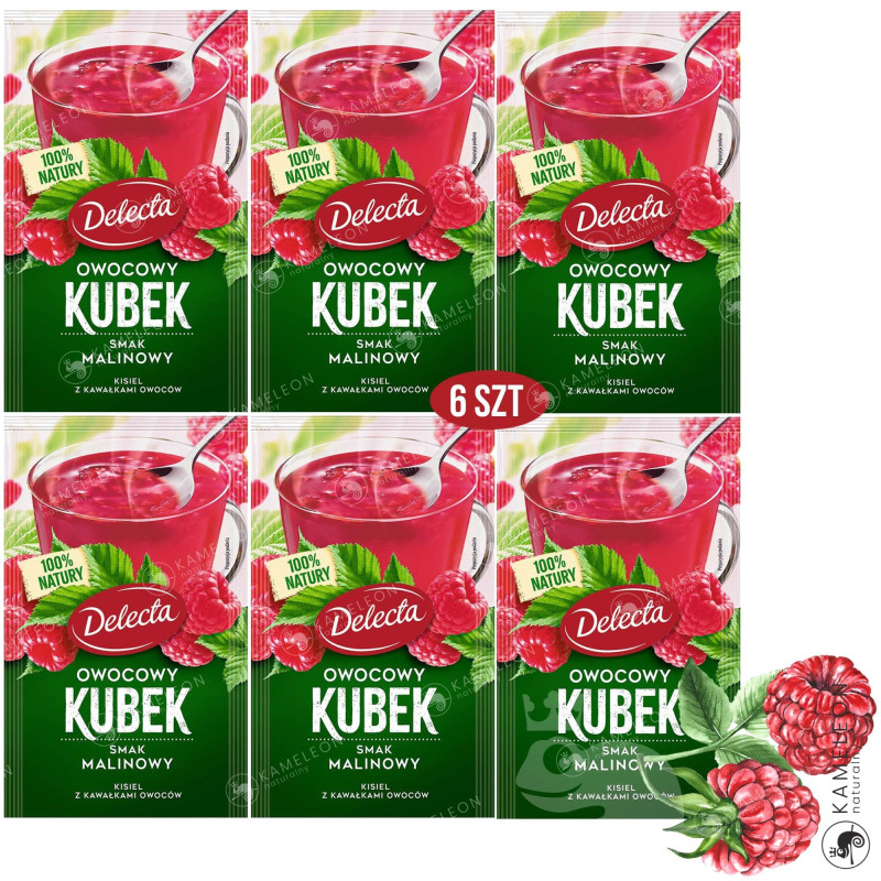 Delecta OWOCOWY KUBEK KISIEL INSTANT malinowy 6szt