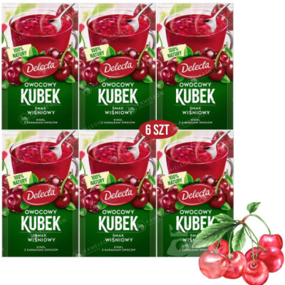 Delecta OWOCOWY KUBEK KISIEL INSTANT wiśniowy 6szt