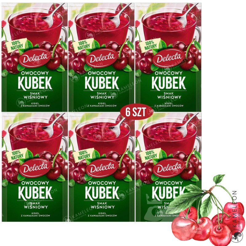 Delecta OWOCOWY KUBEK KISIEL INSTANT wiśniowy 6szt