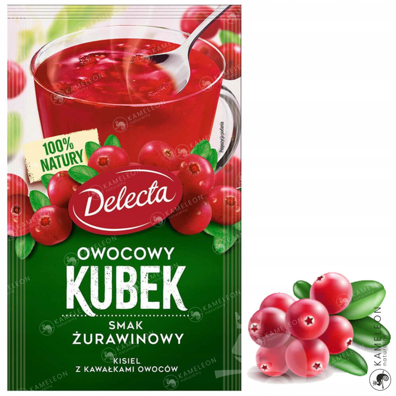 Delecta OWOCOWY KUBEK KISIEL INSTANT żurawinowy 6x