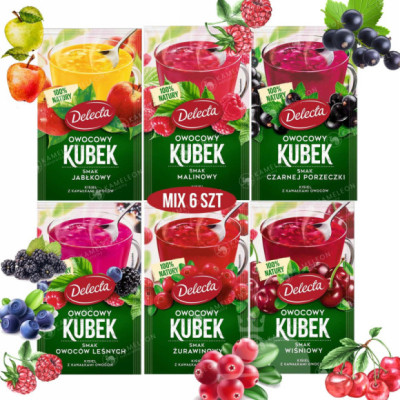 Delecta OWOCOWY KUBEK KISIEL mix smaków 6szt 180g