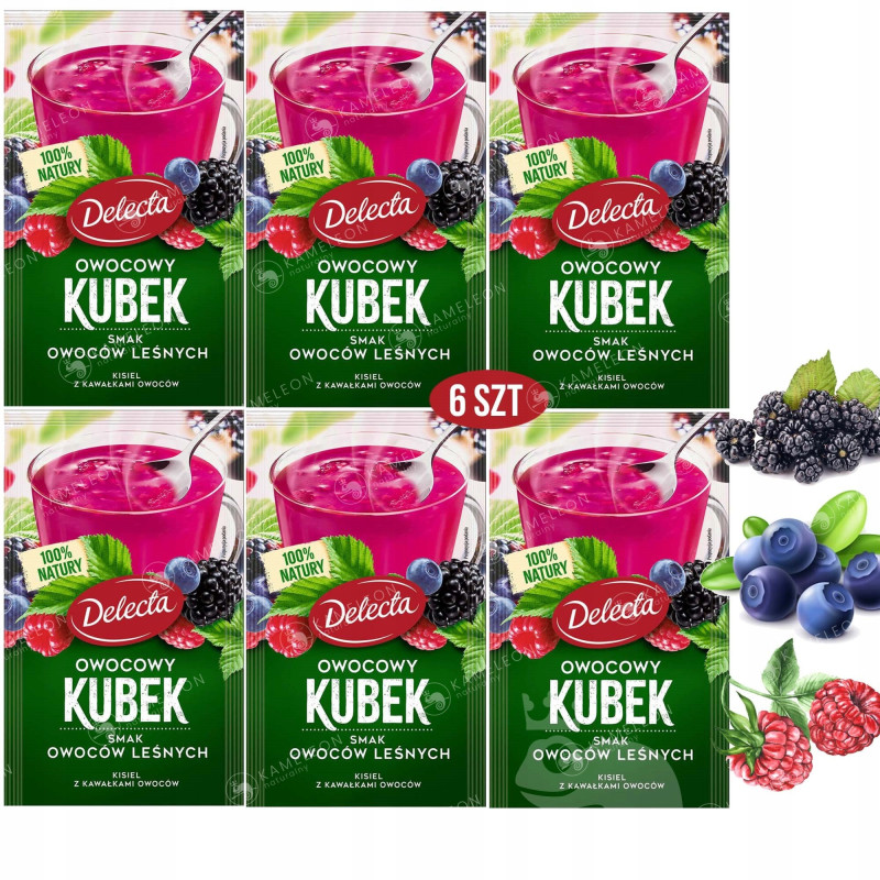 Delecta OWOCOWY KUBEK KISIEL owoce leśne 6 szt.