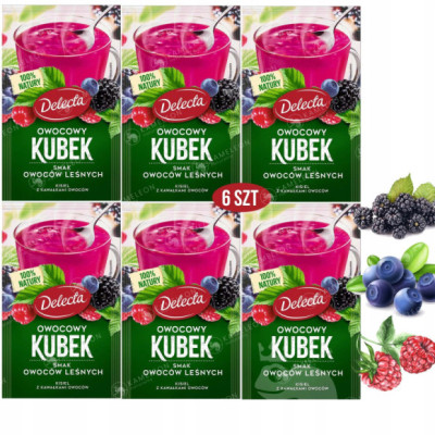 Delecta OWOCOWY KUBEK KISIEL owoce leśne 6 szt.