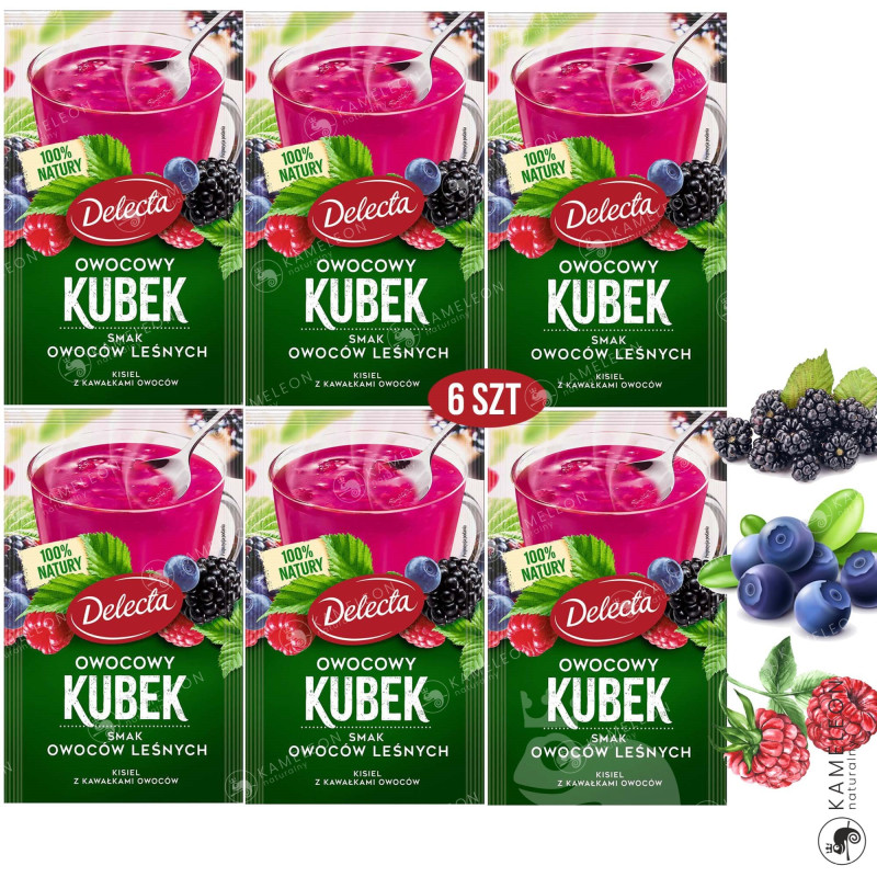 Delecta OWOCOWY KUBEK KISIEL owoce leśne 6 szt.