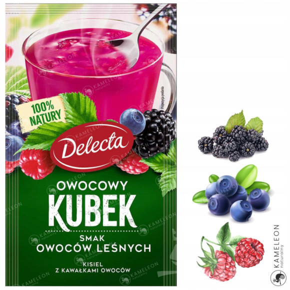 Delecta OWOCOWY KUBEK KISIEL owoce leśne 6 szt. Delecta OWOCOWY KUBEK KISIEL owoce leśne 6 szt.