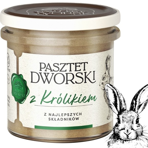 PASZTET DWORSKI Z KRÓLIKIEM DROBIOWY Z MIĘSEM Z KRÓLIKA
