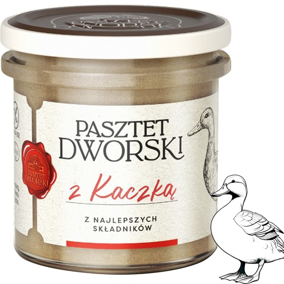 PASZTET DWORSKI Z KACZKĄ WIEPRZ- DROBIOWY Z MIĘSEM KACZKI