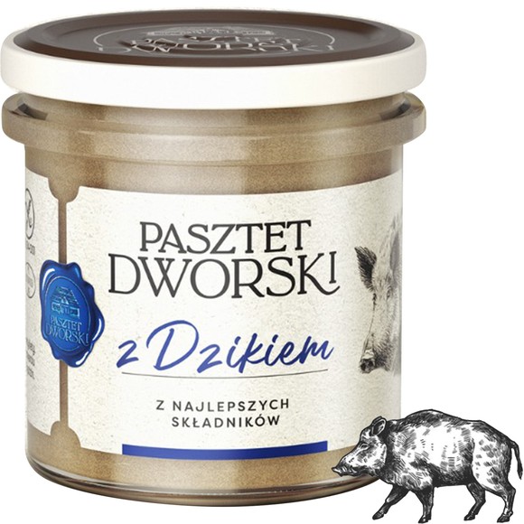 PASZTET DWORSKI Z DZIKIEM WIEPRZOWO-DROBIOWY Z MIĘSEM DZIKA