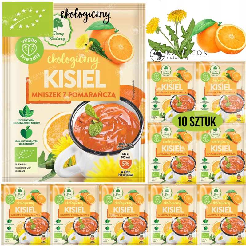 KISIEL eko MNISZEK Z POMARAŃCZĄ DARY NATURY 10 szt