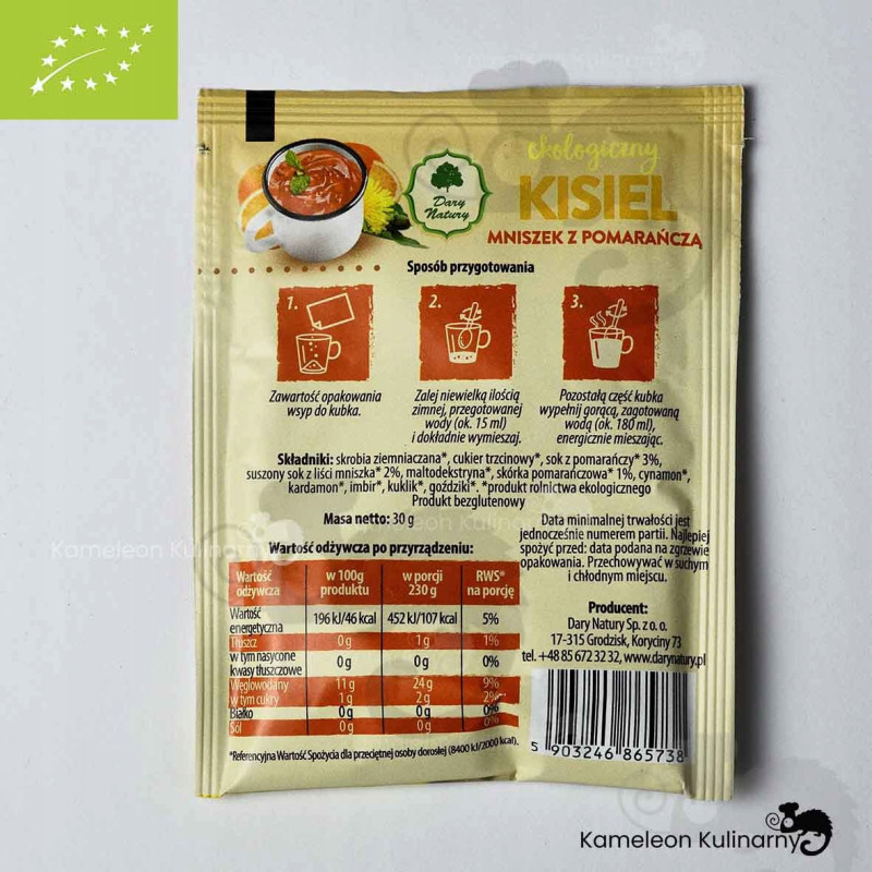 KISIEL eko MNISZEK Z POMARAŃCZĄ DARY NATURY 10 szt