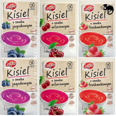 KISIEL I KISIEL NA SZYBKO mix SMAKÓW 6szt BEZ GLUTENU wege wegański Celiko