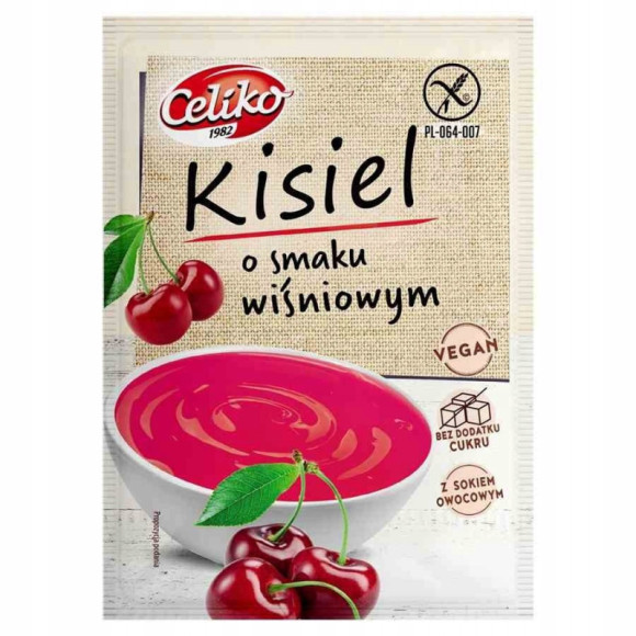 KISIEL WIŚNIOWY 40g BEZ CUKRU BEZ GLUTENU Celiko KISIEL WIŚNIOWY 40g BEZ CUKRU BEZ GLUTENU Celiko