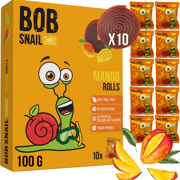 BOB SNAIL ROLLS przekąska owocowa bez dodatku cukru MANGO