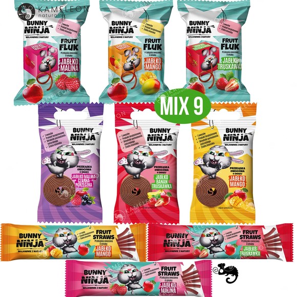 BUNNY NINJA przekąska owocowa FRUIT FLUK bez cukru smak