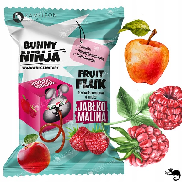 BUNNY NINJA przekąska owocowa FRUIT FLUK bez cukru smak