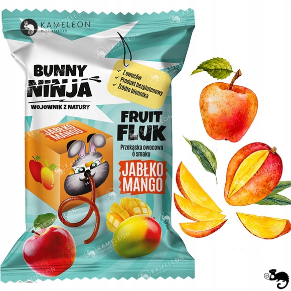 BUNNY NINJA przekąska owocowa FRUIT FLUK bez cukru smak
