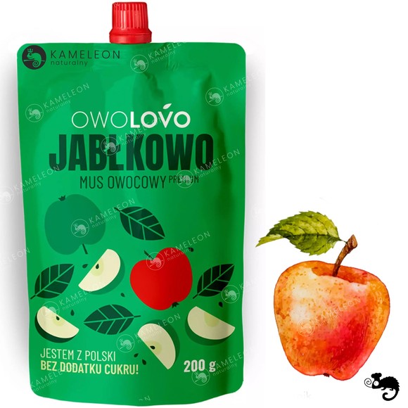 OWOLOVO JABŁKOWO mus owocowy JABŁKOWY bez dodatku cukru